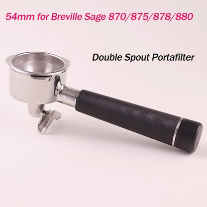 54mm Stainless Steel Double Mouth Portafilter for Breville Sage870/875/878/880 Bottomless Coffee Filter Handle Modification Tool
