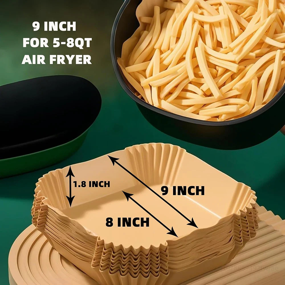 Air Fryer Liners Disposable and Silicone Non-Stick Basket for Ninja AF181 AF180 AF141 AF140 Other 5-8QT Air Fryer Accessories