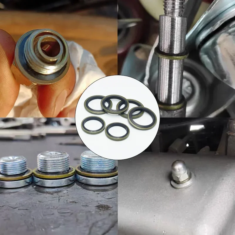 Seal Washer M5 M6 M8 M10 M12 M14 M16 M18 20 M24 Bonded Metal Rubber Gasket Oil -resistant Oil Drain Bolt Plug Sealing O Ring Kit
