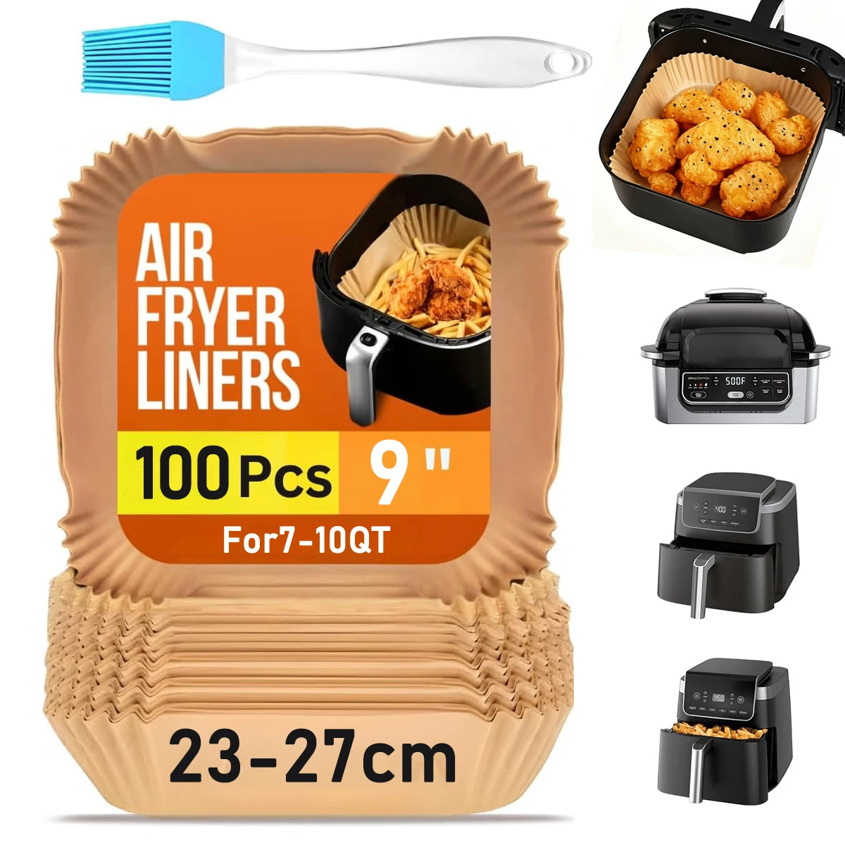 Air Fryer Paper Liners for Ninja Foodi Grill AG301 Grill, AF141 Pro 4-in-1 Disposable Square Parchment Paper