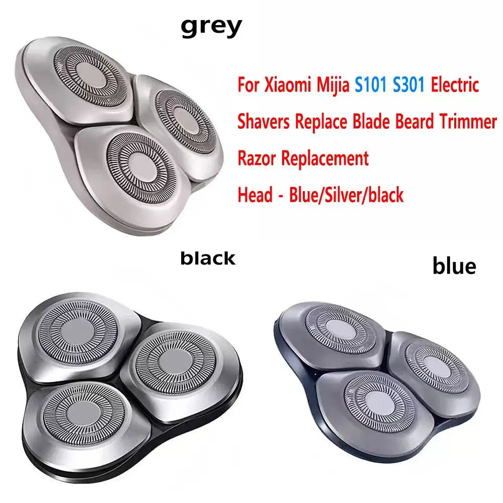 Compatible with Xiaomi Mijia S101 S301 Electric Shavers Replace Blade Beard Trimmer Razor Replacement Head - Blue/Silver/black