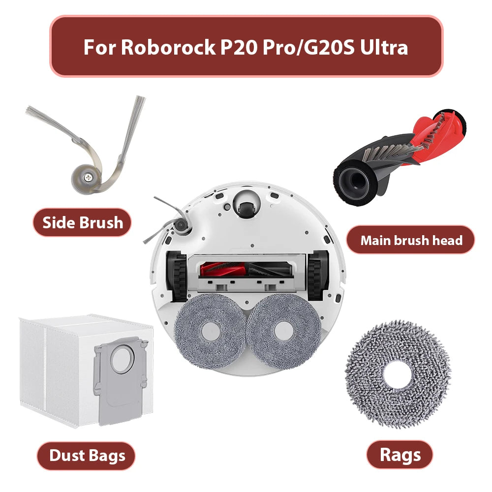 Main Roller Brush Compatible with Roborock P20 Pro G20S Ultra Qrevo Curv Qrevo Edge Saros 10/10R S9 MaxV Ultra Robot Vacuum Accessories