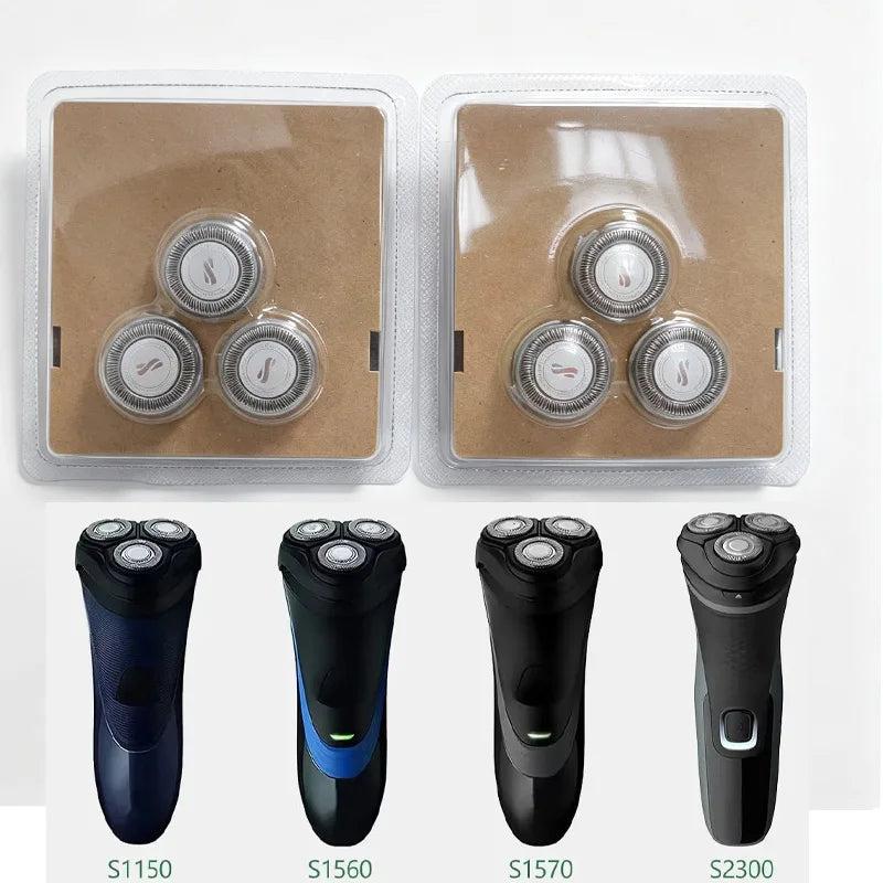 SH30 Replacement Heads ComfortCut Blades Compatible with Philips Norelco Series 3000, 2000, 1000 Shavers and S738 Click and Style