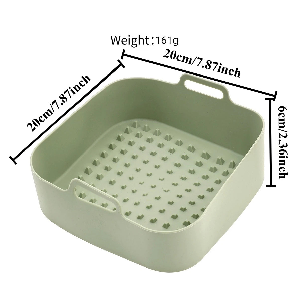 Square Air Fryer Silicone Pot Liner Food‑Grade Reusable Non‑Stick Basket with Handles Air Fryer Baking Cooking Accessories