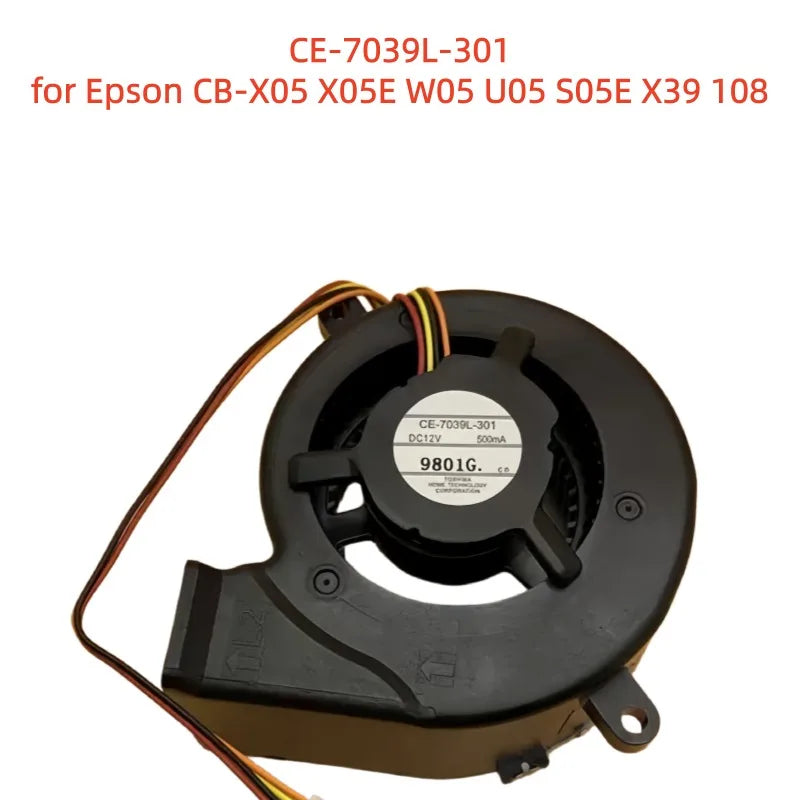 Projector Fan CE-7039L-301 Compatible with Epson CB-X05/X05E/W05/U05/S05/S05E/X39/108v Projector Replacement Parts
