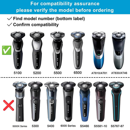Replacement Heads Compatible with Philips S5000 (5xxx) Series, SH50 Replacement Blades & Head