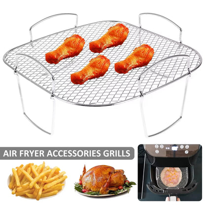 Multifunctional Roasting Rack Compatible Airfryer Dehydrator BBQ Rack Steamer Roasting Cooking Tools for Air Fryer Accessories