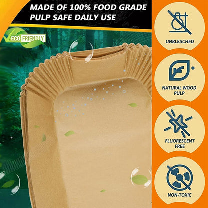 Rectangle Disposable Air Fryer Paper Non-Stick for Ninja Foodi DZ071 7QT DualZone Air Fryer Baking Paper Liner Oilproof Oven Mat