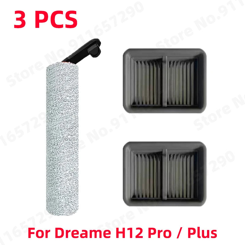 For Dreame H12 Pro / Plus Spare Parts Wet Dry Vacuum Cleaner Soft Roller Brush Hepa Filter Replacement Accessories