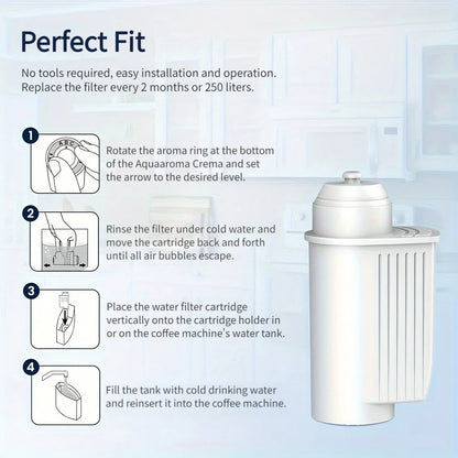 6 Pcs Water Filter Compatible with Siemens EQ Series Fully Automatic Coffee Machine EQ6 EQ9 EQ700 Replacement for Brita Intenza Water Filter