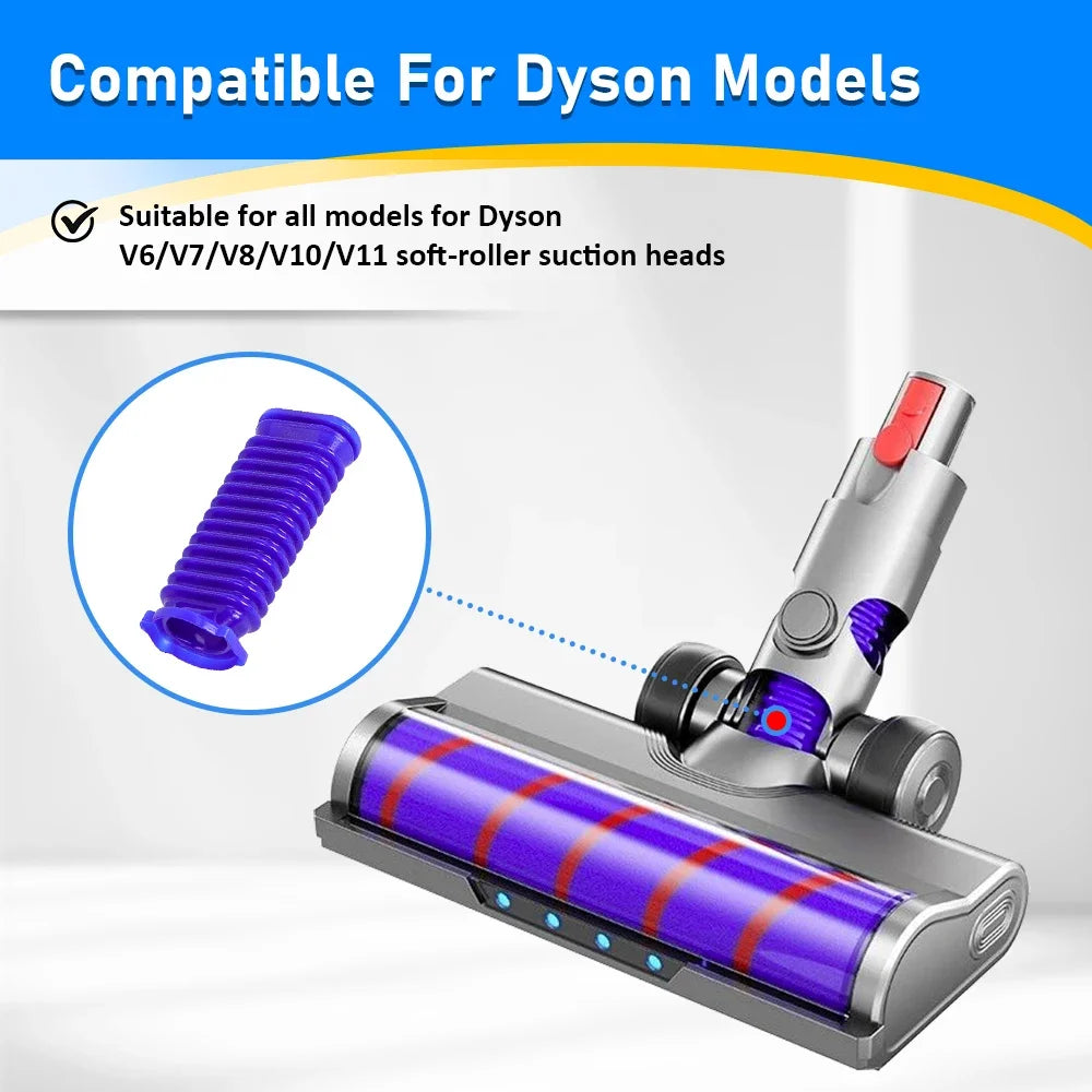 For Dyson V6 V7 V8 V10 V11 Vacuum Accessories Washable Household Floor Brush Roller Blue Hose Soft Velvet Strips