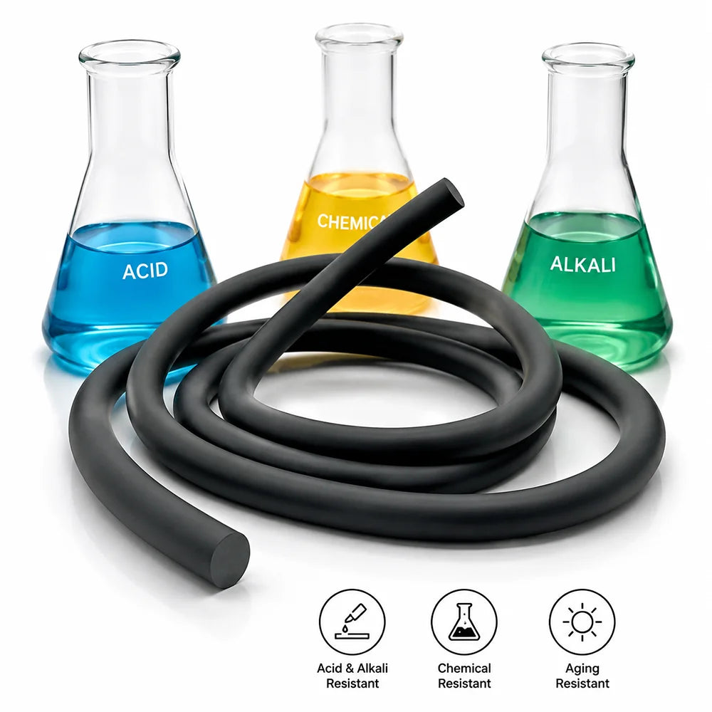 Black FKM Sealing Strip ID1.5~10mm Special hoses for anti-seepage /oil transportation