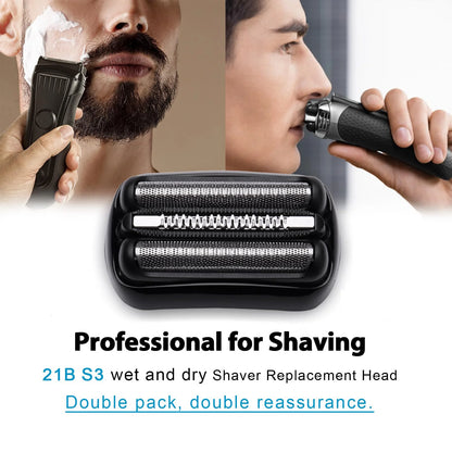 Replacement Electric Shaver Head Compatible with Braun Series 3 Electric Shavers 301S,310S,320S,330S,340S,360S,3010S,3020S,3030S,3040,black