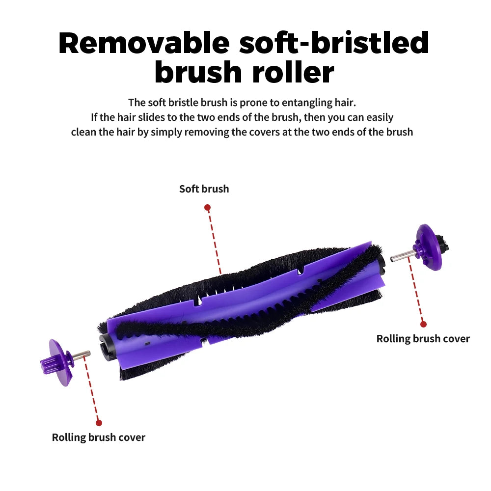 Replacement Roller Brush For Narwal Freo / Narwal J3 Robot Vacuums Wear Resistant Brush Guard Cleaner Accessories