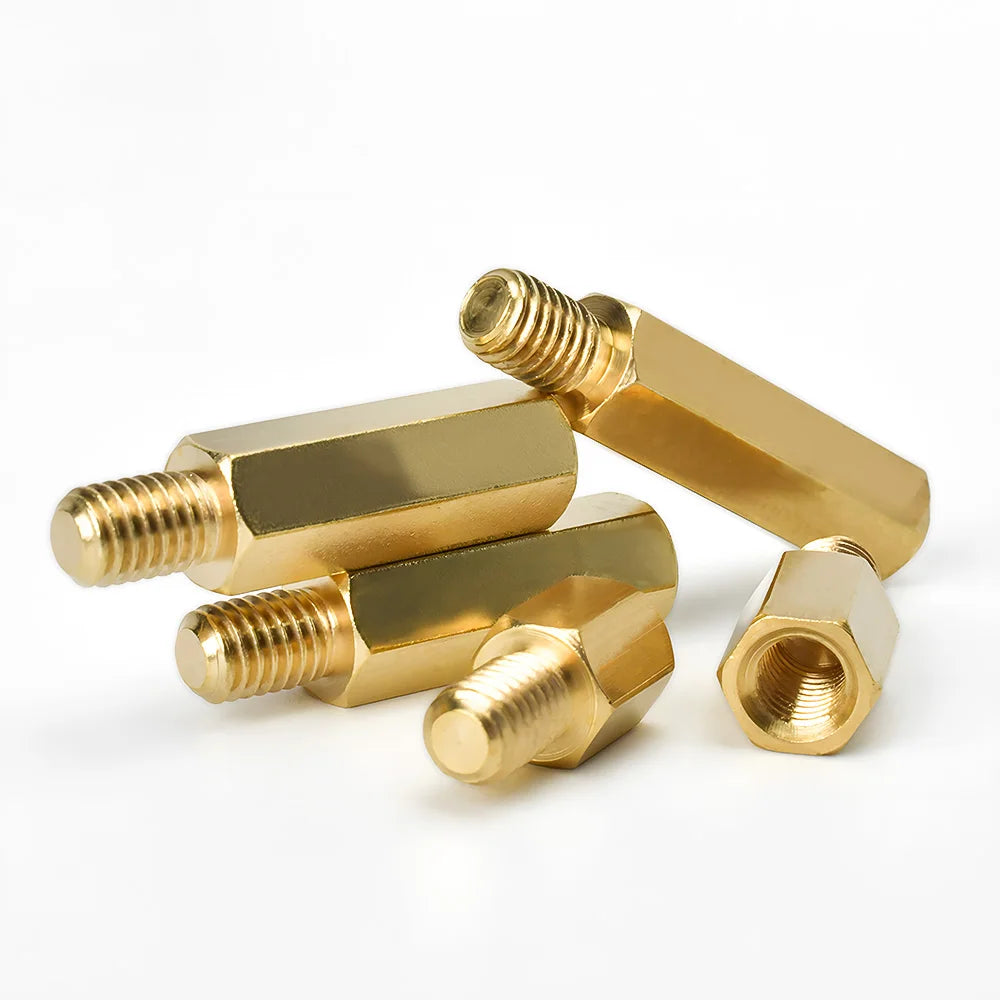 M4 M5 M6 M8 Male-Female Hex Brass Motherboard Standoff Hexagonal PCB Support Rack Stud Mount Column Spacing Screw Bolt 2-10pcs