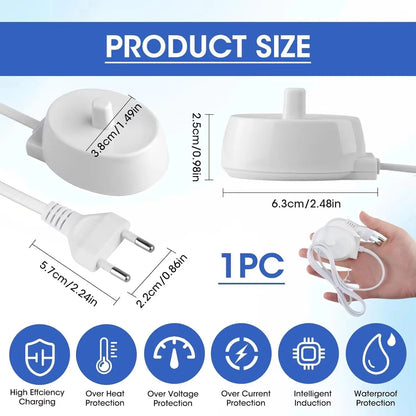 Replacement Toothbrush Charger Compatible with Braun / Oral-B 1000 / 3000 / 5000 / 7000 / 7500