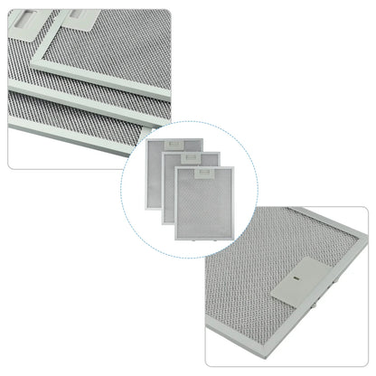 3pcs Aluminum Cooker Hood Metal Grease Filters Metal Mesh Extractor Vent Filter 310x250x9mm Kitchen Accessories