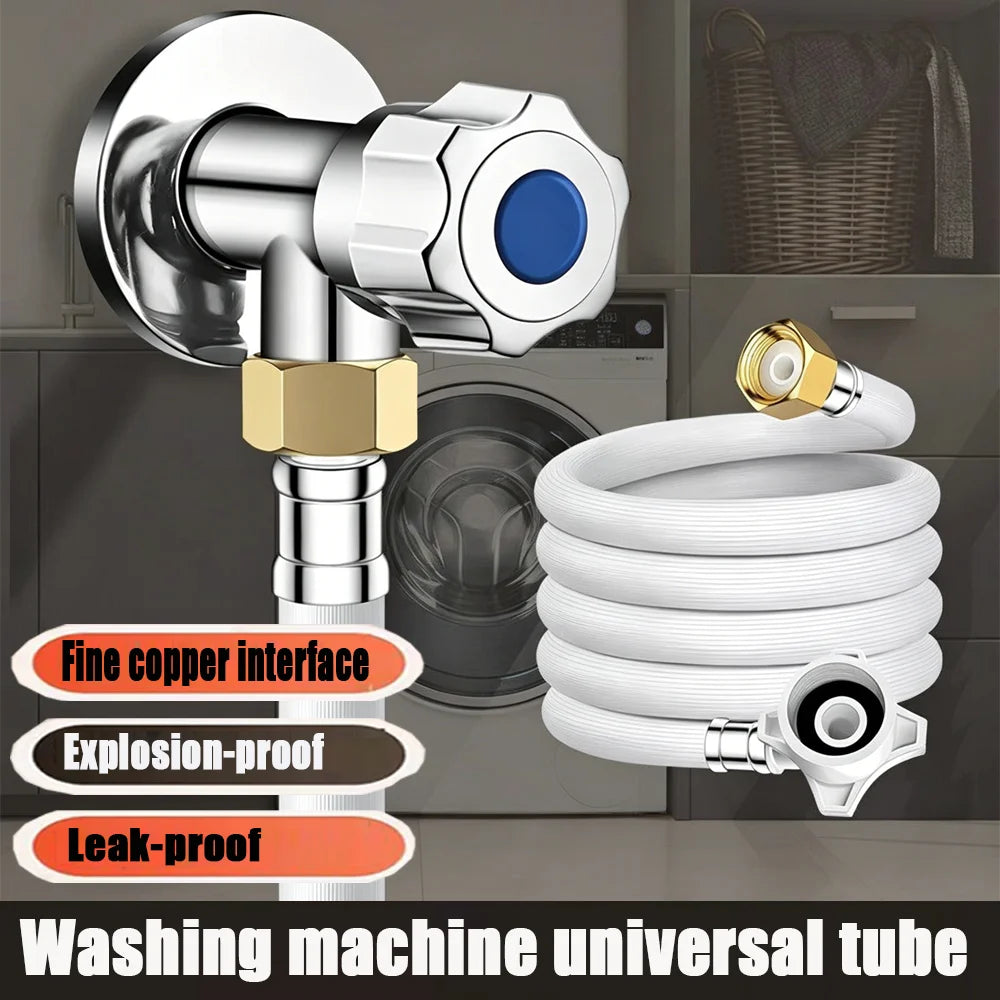 80/100/200/300/500cm Explosion-Proof Copper Interface Washing Machine Hose G1/2 G3/4 Inch Water Inlet Pipe
