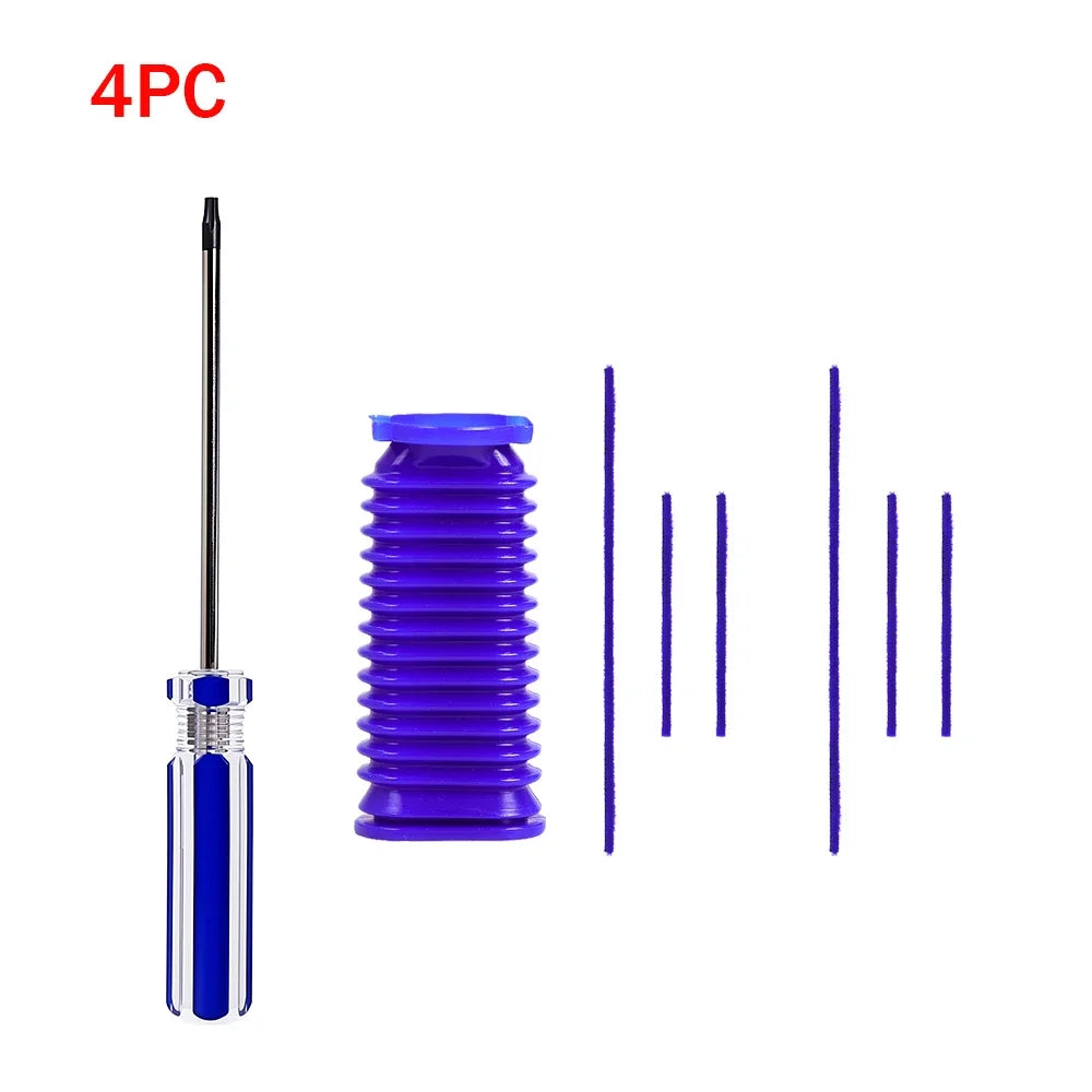 For Dyson V6 V7 V8 V10 V11 Vacuum Accessories Washable Household Floor Brush Roller Blue Hose Soft Velvet Strips