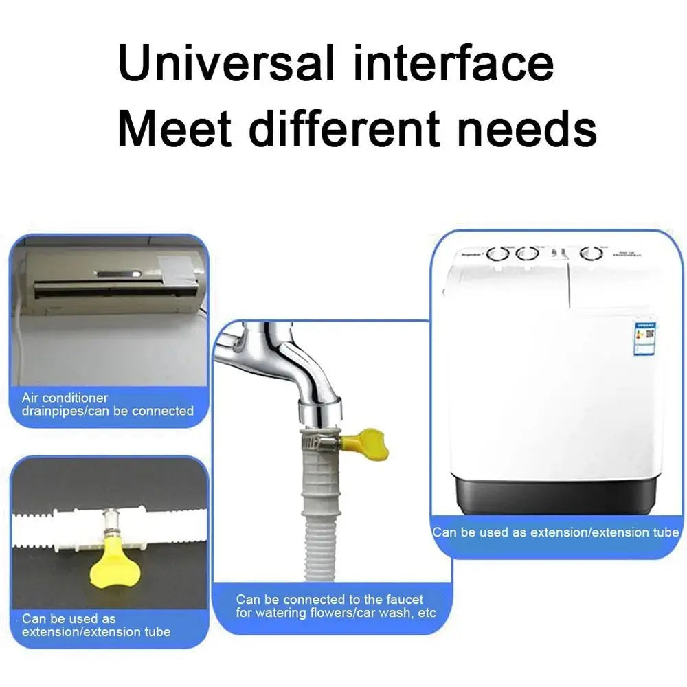 Washing Machine Dishwasher Drain Hose Pipe Waste Water Outlet Expel Soft Tube White PP Plumbing Stretchable Flexible Hose