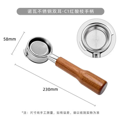 58mm 2-ear Bottomless Coffee Handle Filter for Nuova/Oscar 2/White Eagle/Black Eagle Stainless Steel Espresso Portafilter Tool