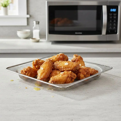 Easy To Clean Stainless Steel Replacement Air Fryer Grill Rack Square Removable Oven Baking Basket Rust-proof Baking Tray Home