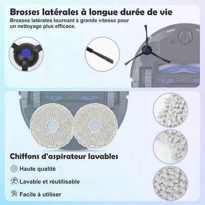 For Ecovacs Deebot T30 PRO OMNI/T30 OMNI/T30 MAX, Yeedi M12 Pro+/Ultra Plus Main Roller Side Brush Filter Dust Bag Mop Cloth