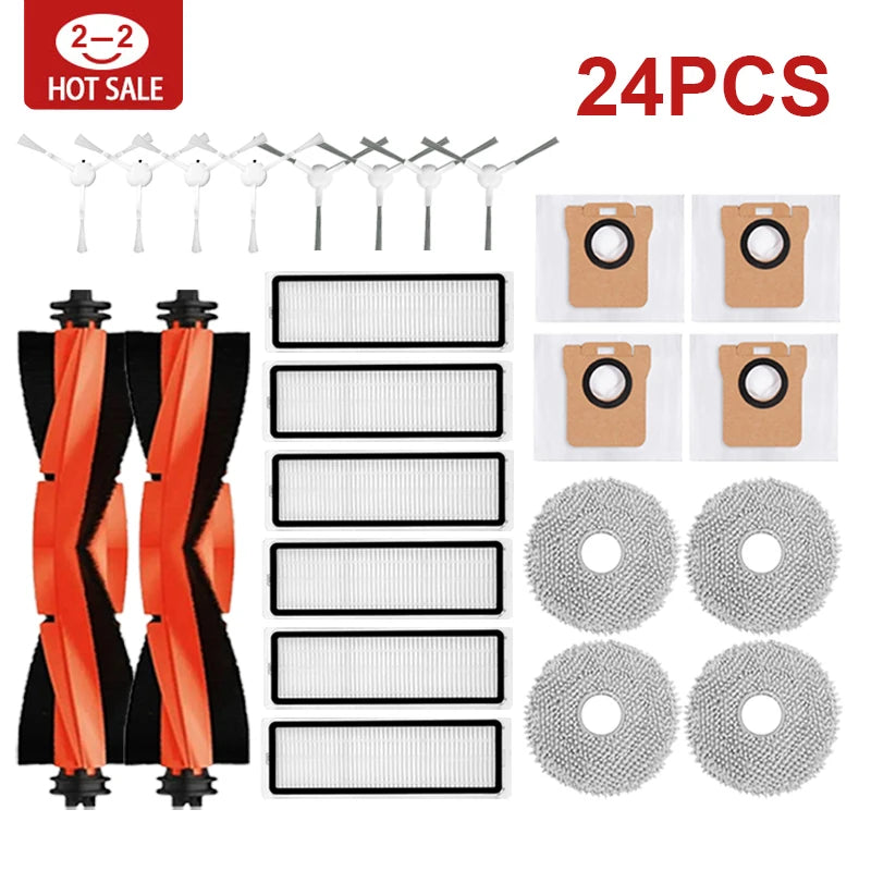 Compatible with Xiaomi Robot Vacuum X20+/X20 Plus Parts Accessories Main Side Brush Filter Mop Cloth Dust Bag Replacement