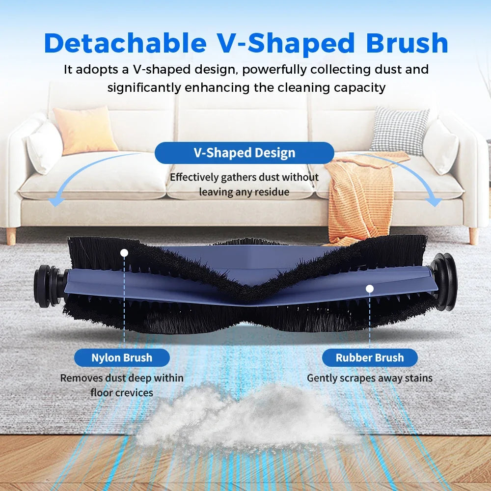 Main Brush For Eufy X10 Pro Omni Robot Vacuum Cleaner Accessories Roller Brush Anti-tangle Brush Parts Replacement