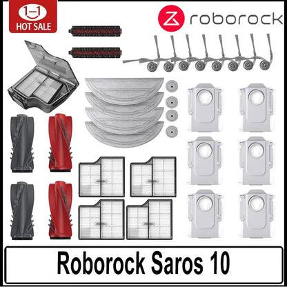 Accessories Compatible with Roborock Saros 10 robot vacuum cleaner Parts Main Roller Side Brush Filter Mop Cloth Dust Bag