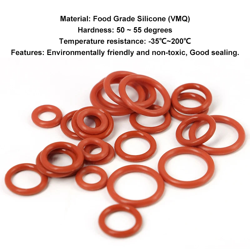 CS 5mm VMQ O Ring Silicone Seal Gasket OD 15mm~155mm White Rubber Insulated Sealing Washer Round O Shape