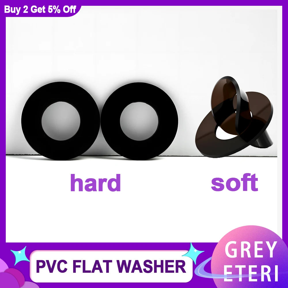 M2 M2.5 M3 M4 M5 M6 M8M10 Black Soft Hard PVC Plastic Insulation Transparent Gasket Ring Spacers Flat Washer 0.3-1mm Shock-proof
