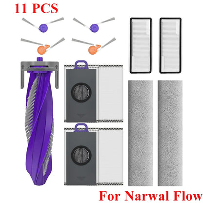 Replacement For Narwal Flow Vacuum Accessories Main Roller Side Brush Hepa Filter Mop Cloth Pads Dust Bag Spare Part
