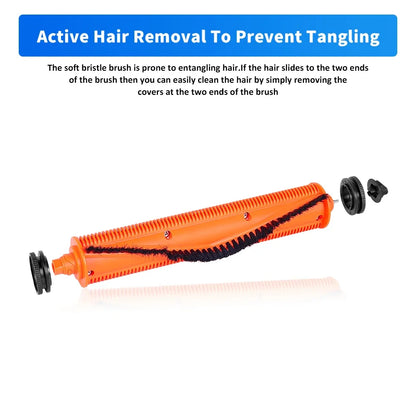 TriCut Brush Compatible with Xiaomi Mijia 5 PRO OV21CN M40S Robot Vacuum Accessories Hard Floor Anti-Tangle Main Brush Part Roller Brush