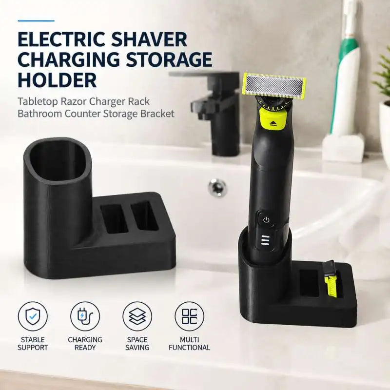 Electric Shaver Charging Storage Holder Tabletop Razor Charger Rack Bathroom Counter Storage Bracket