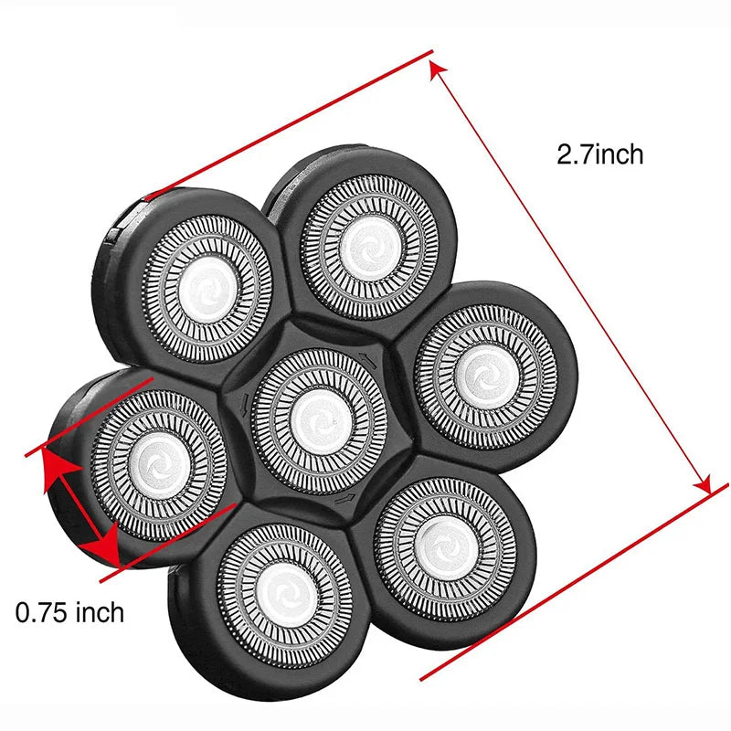 7D Blade Head Replacement Shaver Head Spare 7 Cutter Floating Head 7D Independently Beard Electric Razor Head