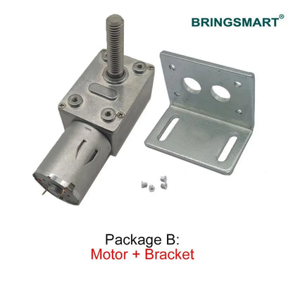 Bringsmart 33mm Micro Worm Electric Motor M8 Screw Shaft Length 12V 24V DC Motor Motor JGY 370 Speed Adjusted 6-150rpm 6V