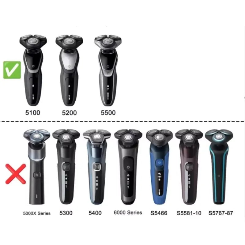 Replacement SH50/52 Complete Head Assembly Compatible with Philips Norelco Series 5000 Shavers