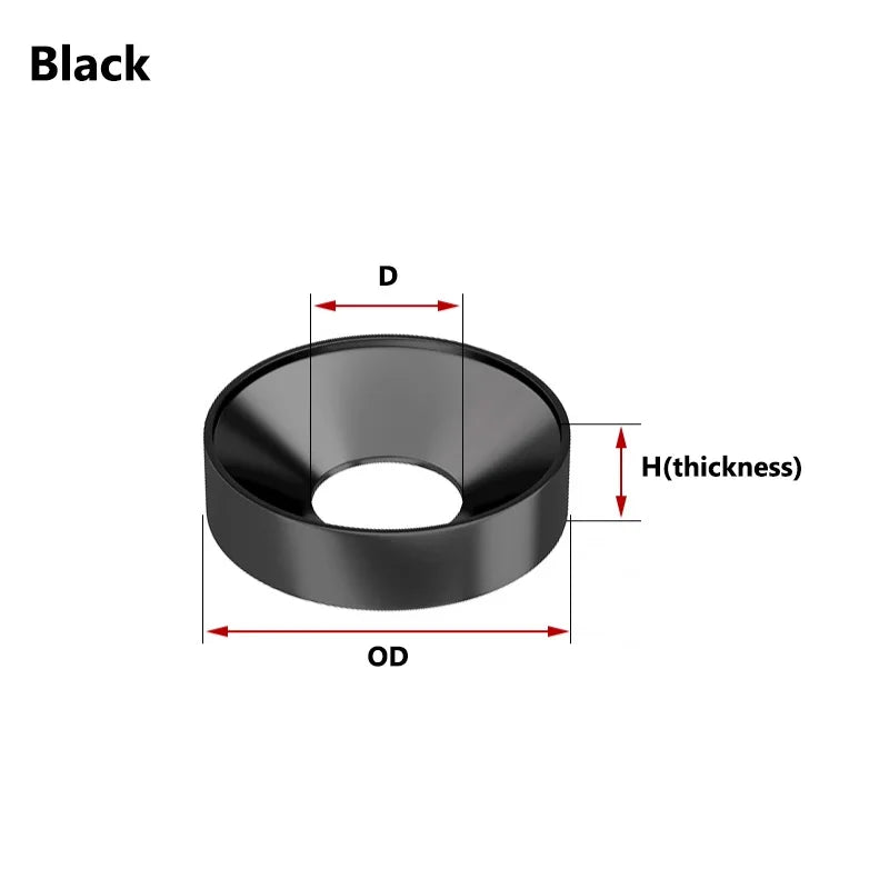 15Pcs Aluminum Alloy Conical Washers Aluminium Colorful Anodized For Countersunk Screw Spacers Gasket M2 M2.5 M3 M4 M5 M6 M8