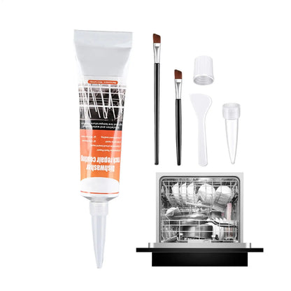Dishwasher Rack Coating Repair Kit 50ml Long-Lasting Coating Gel with 2 Brushes Dishwasher Rack Repair Adhesive for Home Kitchen