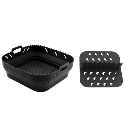 Square Air Fryer Silicone Basket Pot Reusable Foldable AirFryer Mold Liners Bpa Free Oven Baking Tray Mat Kitchen Accessories
