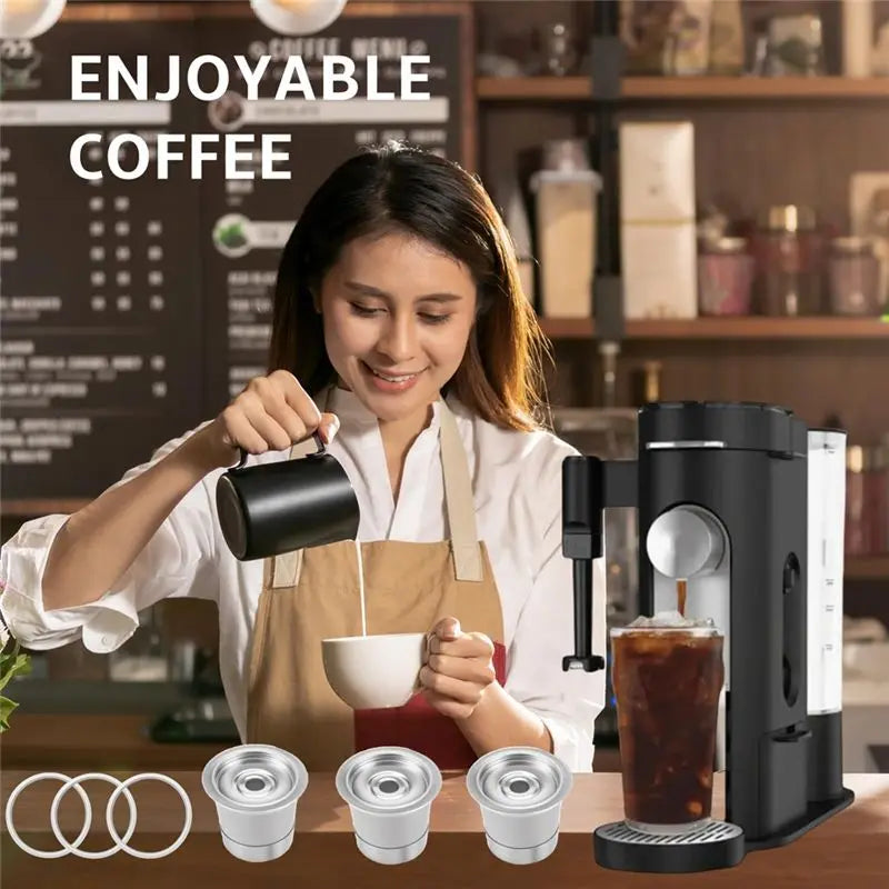 YCOC-Reusable Coffee Pod For Ninja PB041 PB051 CFP101, 304 Stainless Steel Reusable K-Cups For Coffee Maker K Cup Filters