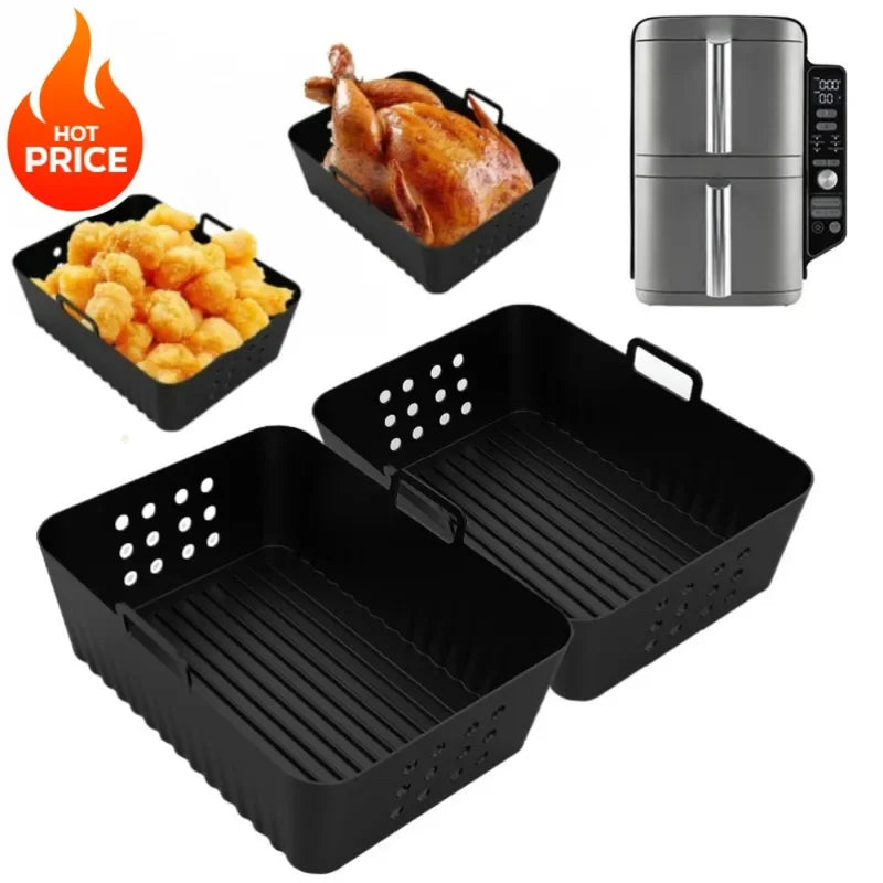 2Pcs/1Pcs Air Fryer Silicone Liners for Ninja SL400 SL401 Stack XL Basket Reusable Air Fryer Baking Tray Airfryer Accessories