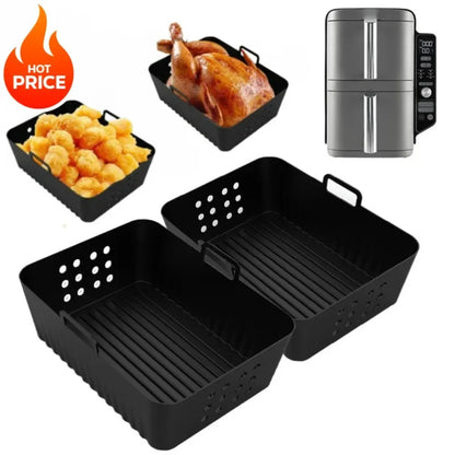 2Pcs/1Pcs Air Fryer Silicone Liners for Ninja SL400 SL401 Stack XL Basket Reusable Air Fryer Baking Tray Airfryer Accessories