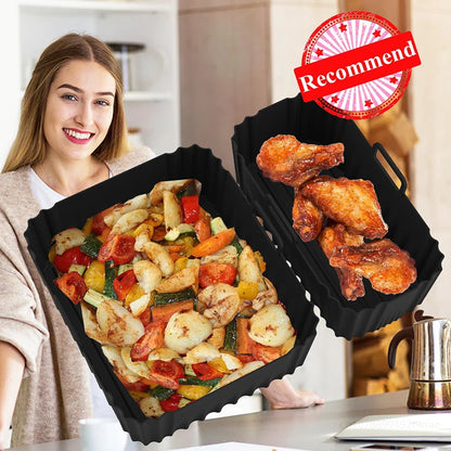 Silicone Air Fryer Liner for Philips Dual Basket Air Fryer 3000 Series 6L/3L, Reusable Dual Airfryer Liner Air Fryer Accessories