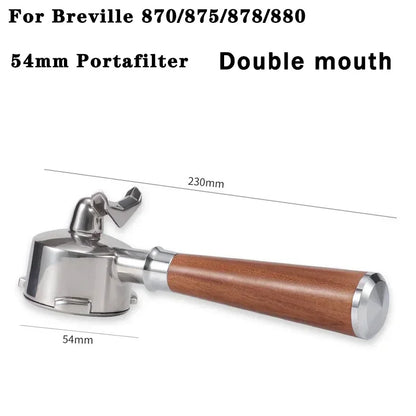54MM Stainless Steel Coffee Portafilter for Breville Sage 870/875/878/880 Bottomless/Double Spout Coffee Handle Filter Tool