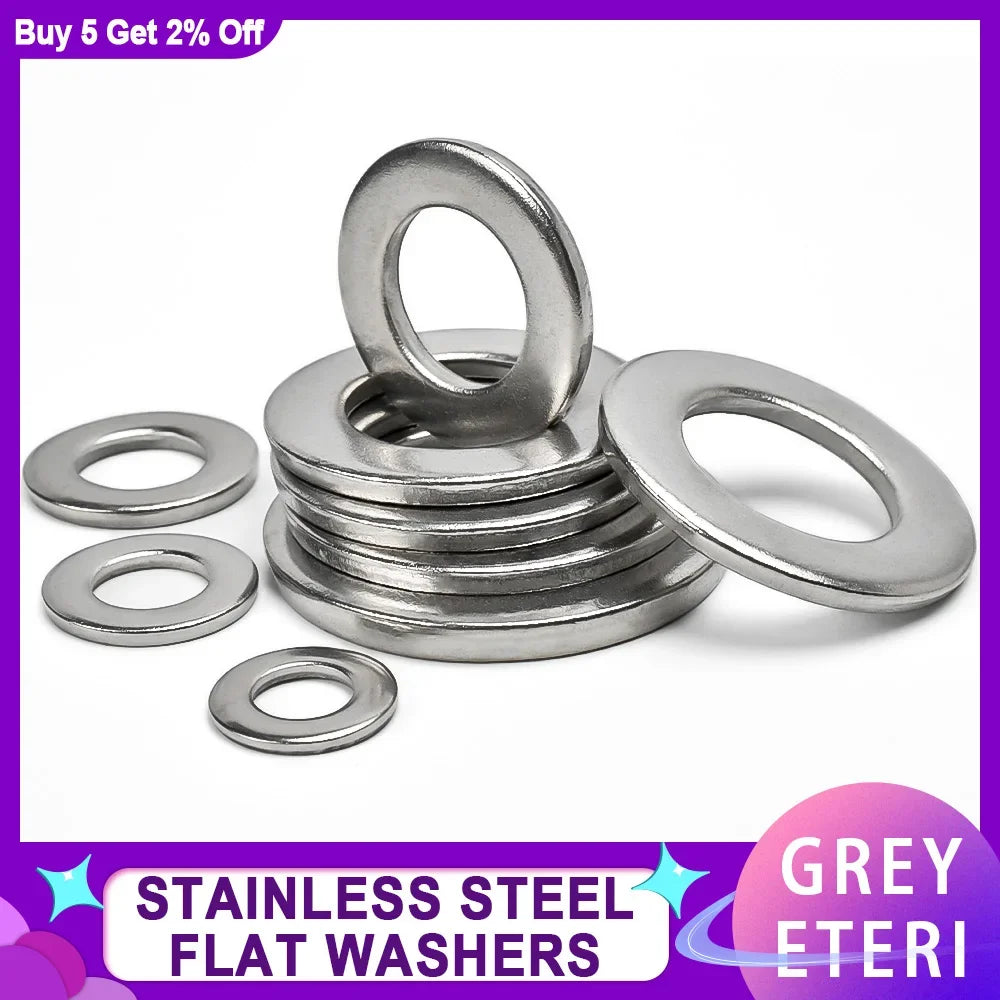 304 Stainless Steel Large Size Oversize Big Wider DIN9021 Large Flat Washer Plain Gasket Metal Plain Washers Spacer M1.6-M36