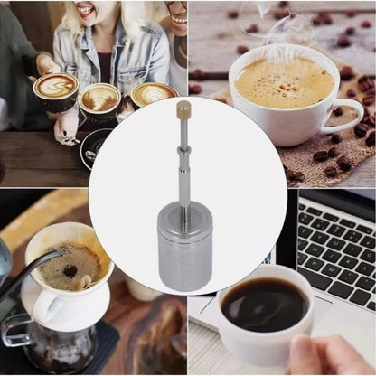 Press Tea and Coffee Infuser Press Plunger Extended Handle Coffee Filter Extra Fine Mesh Tea Filter Screen Outdoor Brewing