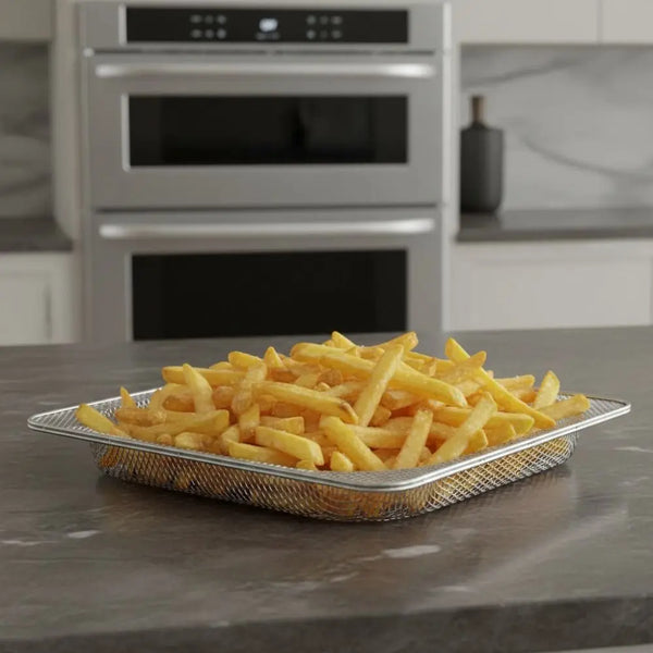 Easy To Clean Stainless Steel Replacement Air Fryer Grill Rack Square Removable Oven Baking Basket Rust-proof Baking Tray Home