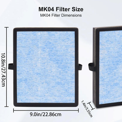 2 Pack MK04 Replacement Filter Compatible with Aroeve - Filter Replacement For Filte Pet Dander